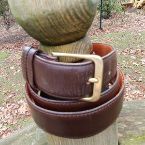 Coach Brown Leather Belt with Gold Buckle